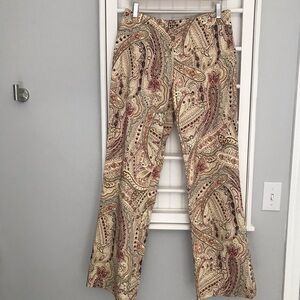 NWT Neutral Paisley Pants With Zippered Side
